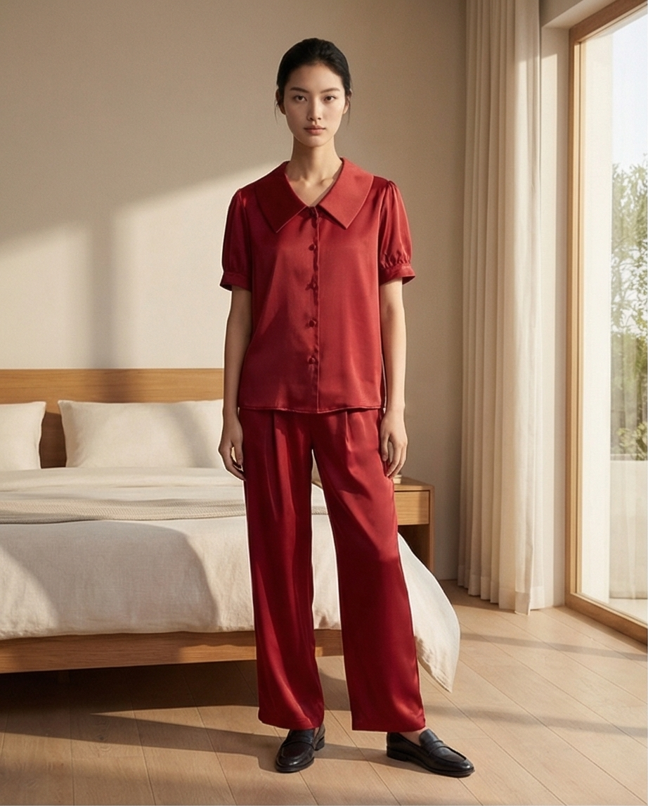 Silk Red Lapel