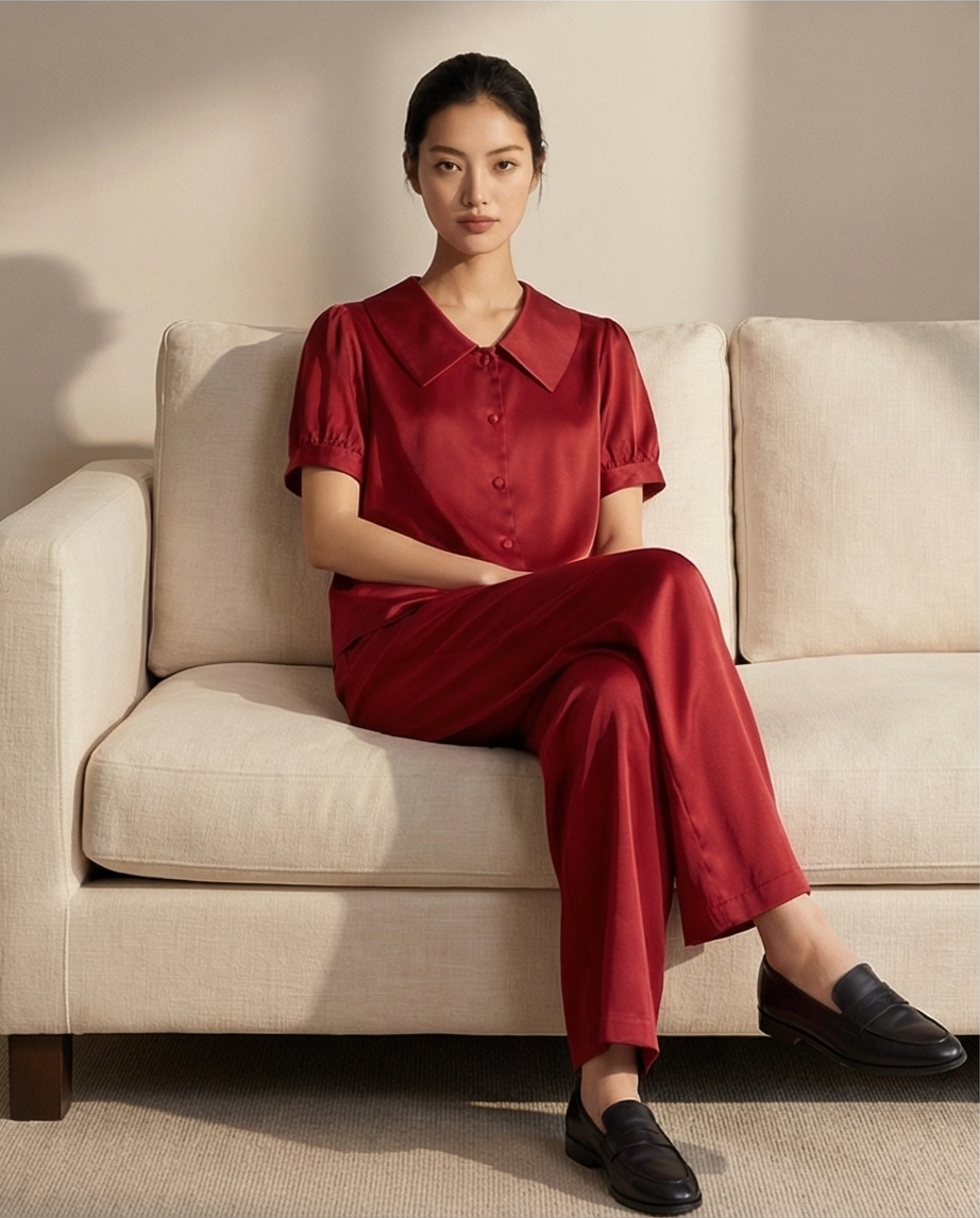 Silk Red Lapel